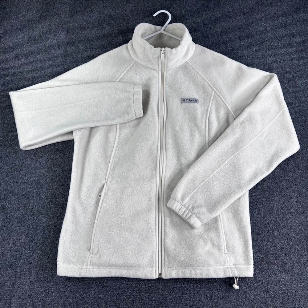 Columbia Fleece Jacket Womens XL Extra Large Cream Full Zip Benton Springs - Picture 3 of 16